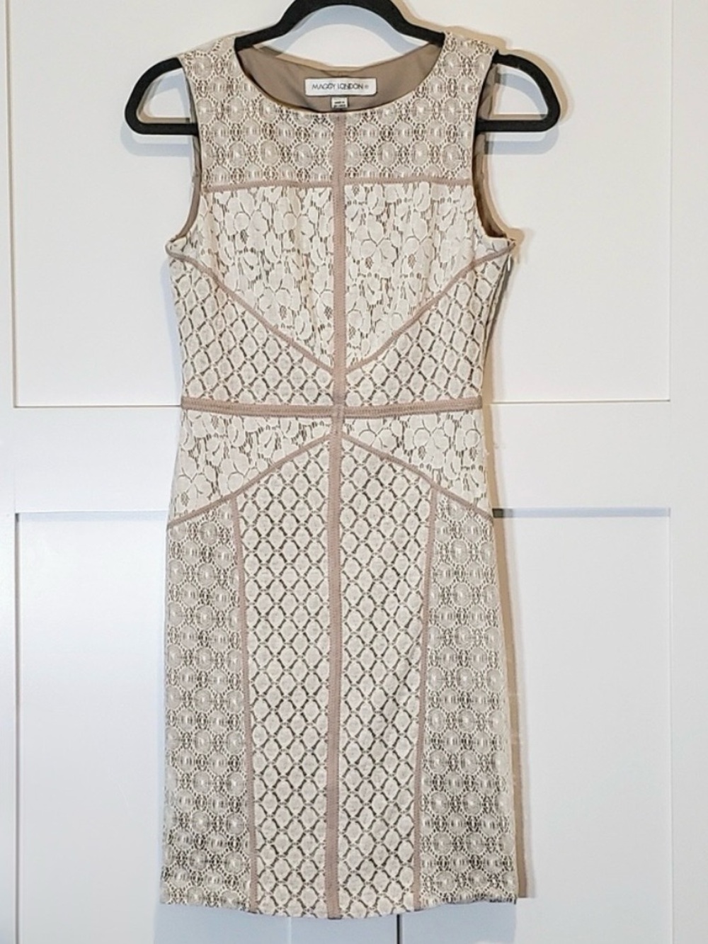 Maggy London Lace Midi Dress in Nude Blush
